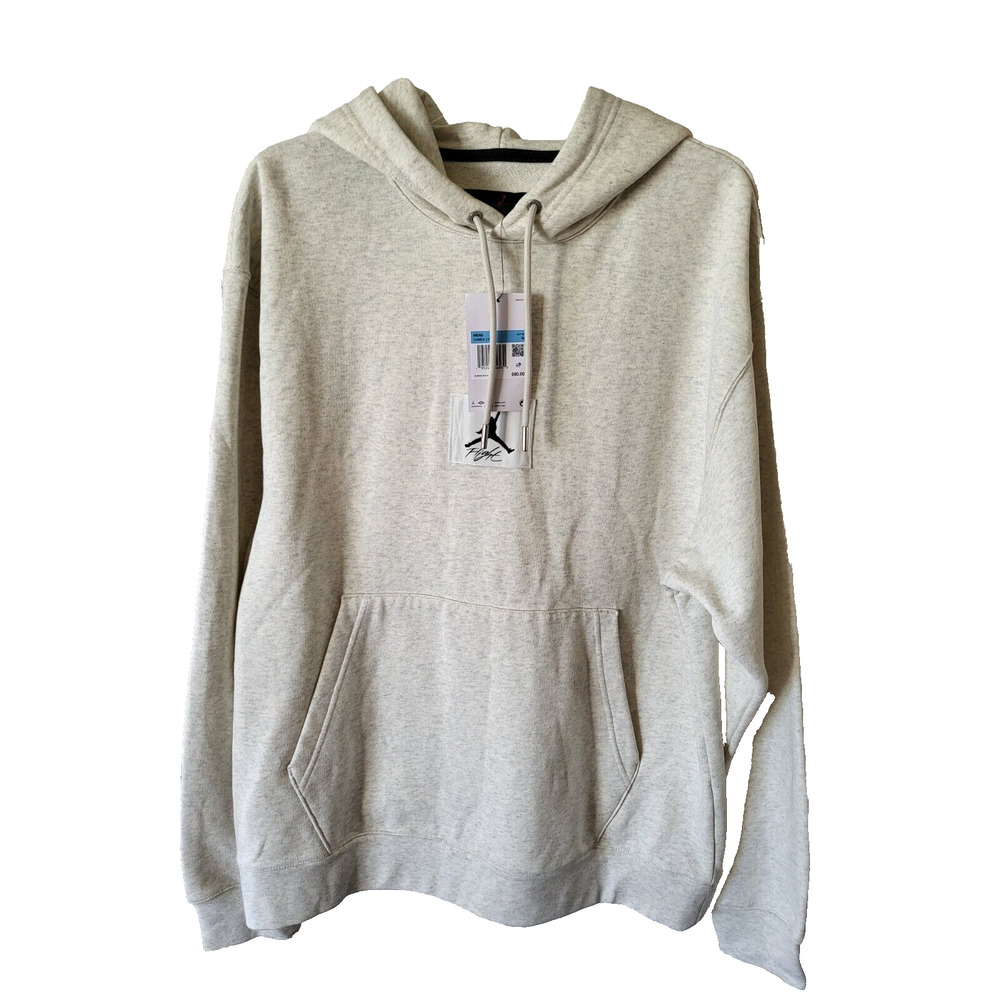 NEW NIKE AIR JORDAN FLIGHT PULLOVER HOODY OATMEAL HEATHER SIZE M DA9816-141